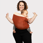 KinCozy Colour-Block Bonding Comforter — parent carrying baby hands-free product photo