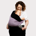KinCozy Colour-Block Bonding Comforter — parent carrying baby hands-free product photo