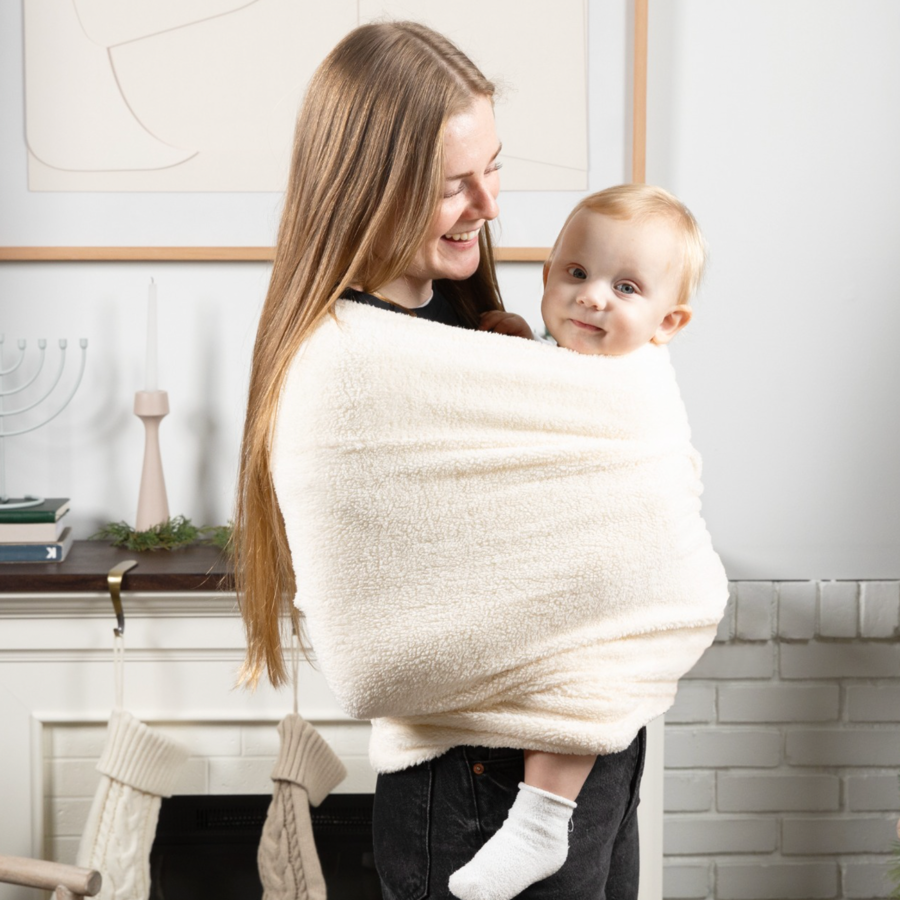 Cozy Bonding Comforter worn outdoors on a walk